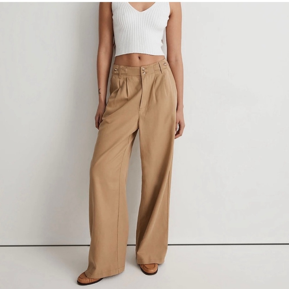 NWT Madewell Harlow Wide Leg Trouser - Seed Khaki